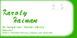 karoly haiman business card